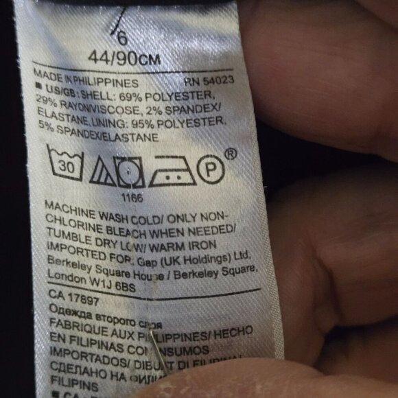 Banana Republic Navy Pinstripe Career Suiting Gray Blazer  Size 6 - Picture 6 of 8